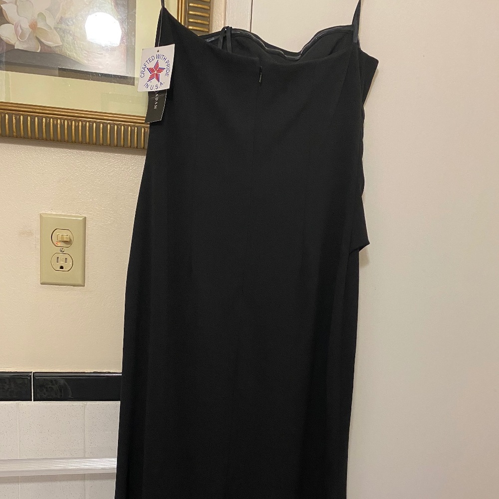 NWT Betsy & Adam BLACKRuffle Cascade Front Scuba Trumpet Strapless Dress-Size 12 - Picture 10 of 10